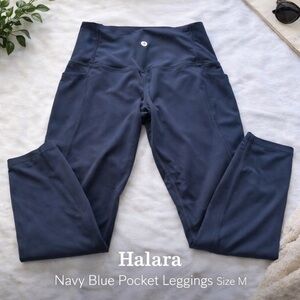 Halara Navy Blue Pocket Leggings High Rise Size M